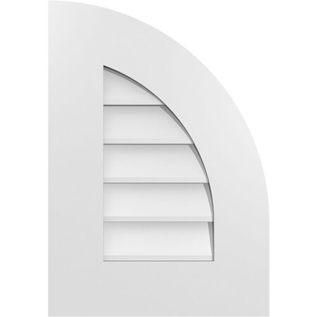 Ekena Millwork Quarter Round Top Right Surface Mount PVC Gable Vent w/ 3-1/2"W x 1"P Standard Frame, 14"W x 20"H GVPQR14X2001SN